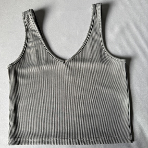 Gray Ribbed Tank Top - Picture 5 of 8